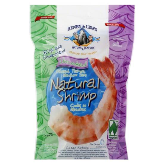 Order Henry & Lisa's Frozen Natural Uncooked Peeled Tail-on Shrimp 8oz food online from Everyday Needs by Gopuff store, Tampa on bringmethat.com