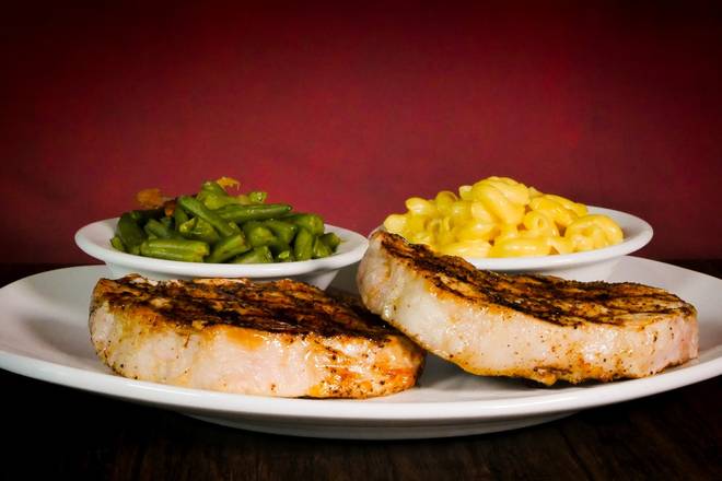 Order Chili Rubbed Pork Chops food online from Aspen Creek Grill store, Noblesville on bringmethat.com