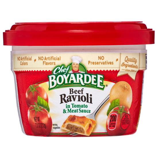 Order Chef Boyardee Beef Ravioli in Tomato & Beef Sauce 7.5oz food online from Everyday Needs by Gopuff store, St. Petersburg on bringmethat.com