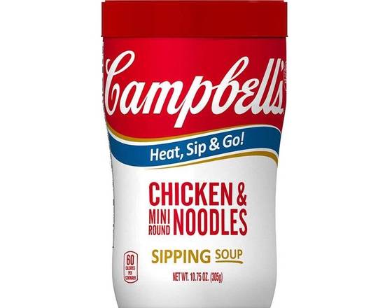 Order Campbell’s Sipping Soup, Chicken & Mini Round Noodles, 10.75 Ounce Cup food online from Turbo Merce store, Alpharetta on bringmethat.com