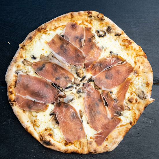 Order Pizza Prosciutto & Mushroom food online from The Pasta Box store, Miami on bringmethat.com