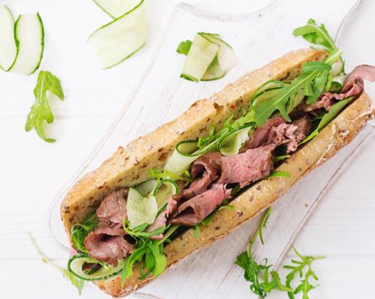 Order The Roast Beef Sandwich food online from The Sandwich Cafe store, San Diego on bringmethat.com