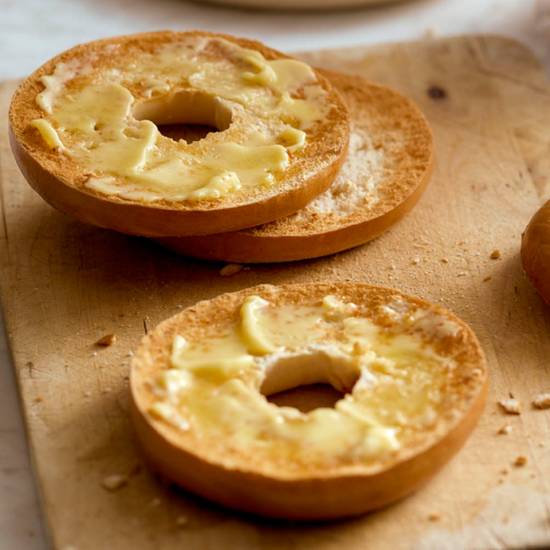 Order Bagel with Butter  food online from Jannys store, Irvine on bringmethat.com