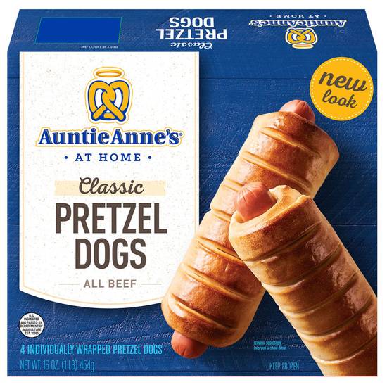 Order Auntie Anne's Frozen Classic All Beef Pretzel Dogs 4ct 16oz food online from Everyday Needs by Gopuff store, St. Petersburg on bringmethat.com