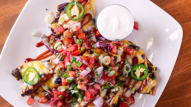 Order Braised Brisket Tostadas food online from Hops Supply Co store, Wilmington on bringmethat.com