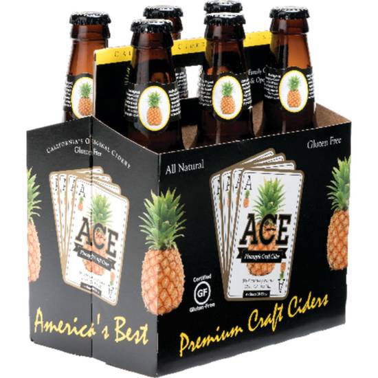 Order ACE PINEAPPLE CIDER 6PK-12OZ BTLS food online from Rocky Liquor store, Claremont on bringmethat.com