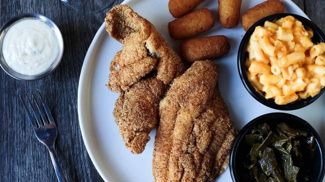 Order Delta Catfish Platter food online from Red Hot and Blue store, Fairfax on bringmethat.com