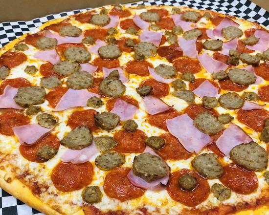 Order Meat Lovers Pizza food online from Oro Bakery And Pizza store, Los Angeles on bringmethat.com