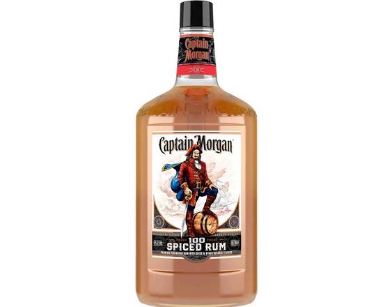 Order Captain Morgan 100 Spiced, 1.75L rum (50.0% ABV) food online from Xtra Liquors & Wines store, WEST MIAMI on bringmethat.com