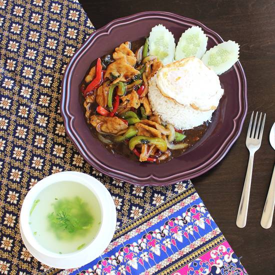 Order Pad Ka Pao (Stir-Fried Basil) food online from Basil Cafe Thai Cuisine store, ST PAUL on bringmethat.com