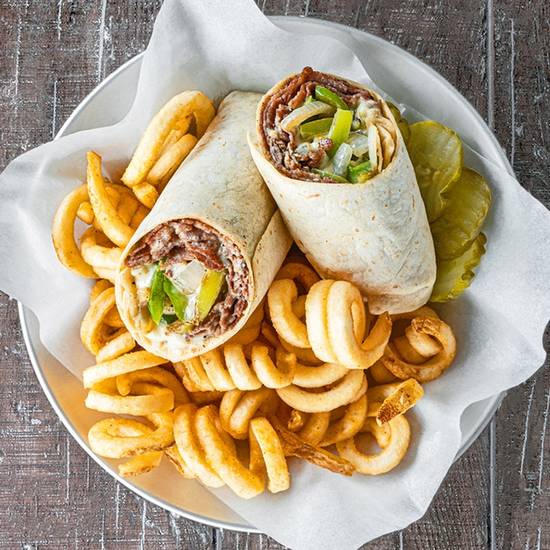 Order Santa Fe Cheesesteak Wrap food online from Buffalos Cafe store, Dacula on bringmethat.com