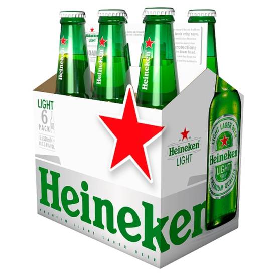Order HEINEKEN LIGHT 6PK-12OZ BTLS food online from Rocky Liquor store, Claremont on bringmethat.com