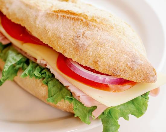 Order Ham and Swiss Baguette Sandwich food online from Belle Pastry store, Bellevue on bringmethat.com