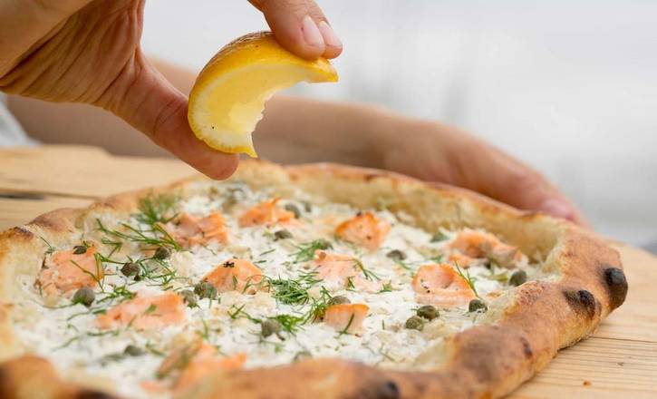 Order 18" SALMON PIZZA food online from Amore Pizzeria store, Clearwater on bringmethat.com