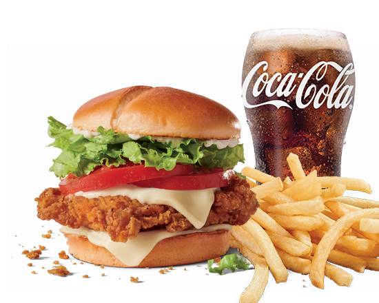 Order Large Jack's Spicy Chicken® w/ Cheese Combo food online from Jack In The Box store, Castaic on bringmethat.com