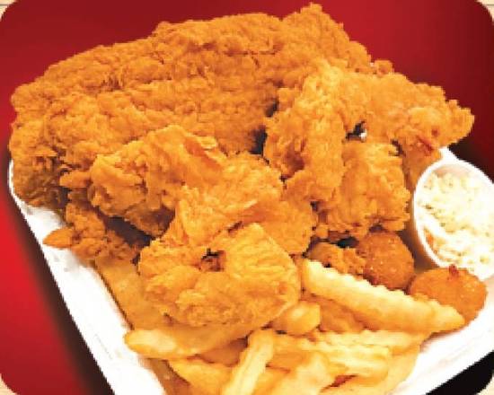 Order Fish & Shrimp Plate food online from Q Seafood store, Loganville on bringmethat.com