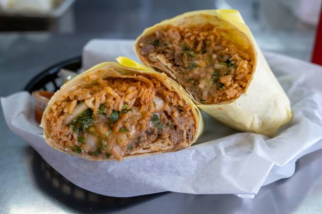 Order Carne Asada Burrito food online from Norm's Famous Charbroiled Hamburgers store, Whittier on bringmethat.com