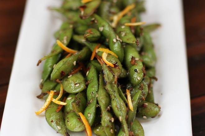 Order Togarashi Edamame Beans food online from Lazy Dog Restaurant & Bar store, Boca Raton on bringmethat.com