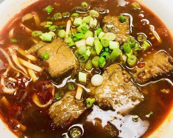Order Szechuan Beef Noodle Soup food online from Auntie Lee store, CHAMPAIGN on bringmethat.com