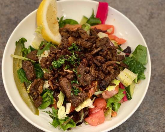 Order Lamb & Beef Shawarma  Salad food online from Mediterranean Wraps store, Palo Alto on bringmethat.com