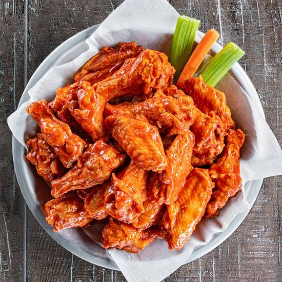 Order Large (24) Bone-In Wings food online from Buffalos Cafe store, Dacula on bringmethat.com