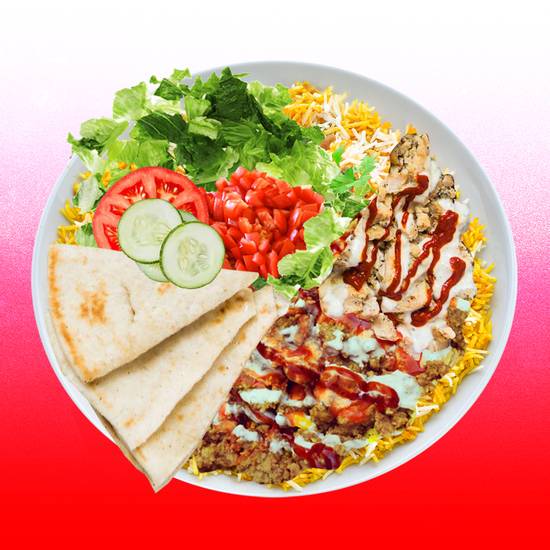 Order Spicy Combo Rice Platter food online from Spicy Platters store, Fresno on bringmethat.com