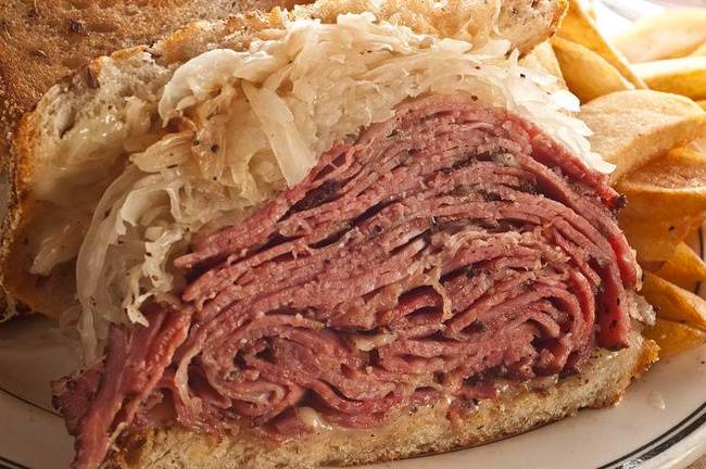 Order Black Pastrami Reuben food online from Brent Deli store, Westlake Village on bringmethat.com