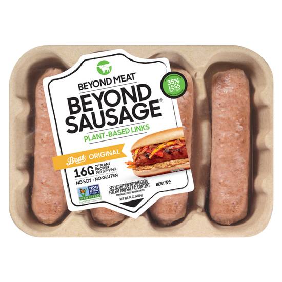 Order Beyond Meat Beyond Sausage Brat Plant Based Links 4ct 14oz food online from Everyday Needs by Gopuff store, Baton Rouge on bringmethat.com