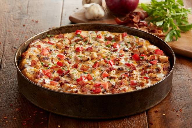 Order Chicken Bacon Ranch Pizza - Mini food online from Bj Restaurant & Brewhouse store, Westminster on bringmethat.com