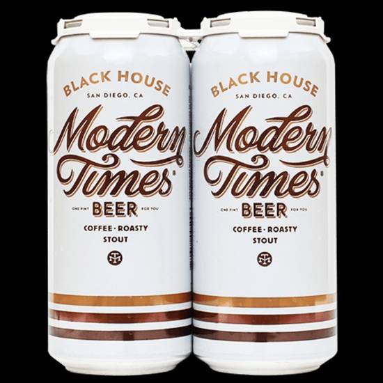 Order Modern Times Black House Stout 4 PACK 16 OZ CANS food online from Rocky Liquor store, Claremont on bringmethat.com