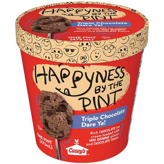 Order Happyness by the Pint Triple Chocolate Dare Ya! Ice Cream, 16oz food online from Caseys Carry Out Pizza store, Waite Park on bringmethat.com