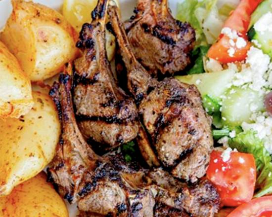 Order Rack Of Lamb Plate food online from Papa Cristos Taverna store, Los Angeles on bringmethat.com