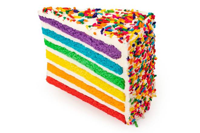 Order Vanilla Rainbow Cake Slice food online from Buddy V's Cake Slice store, Sparks on bringmethat.com