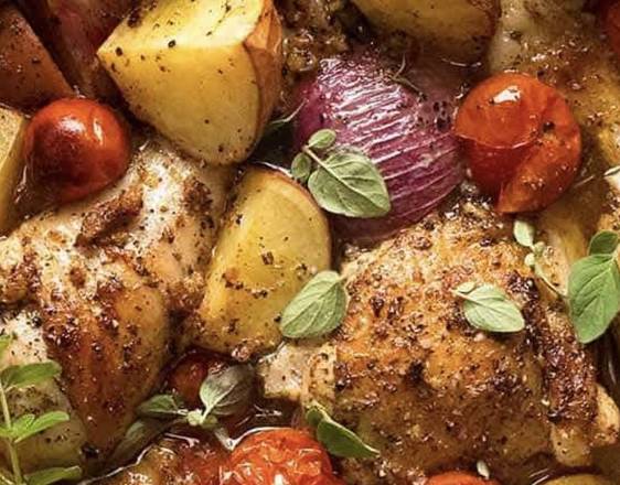 Order Baked chicken dinner with two side choices  food online from Blackout store, Fairburn on bringmethat.com