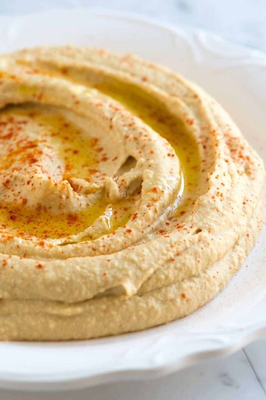 Order Hummus Platter food online from Holy Schnitzel store, Aventura on bringmethat.com
