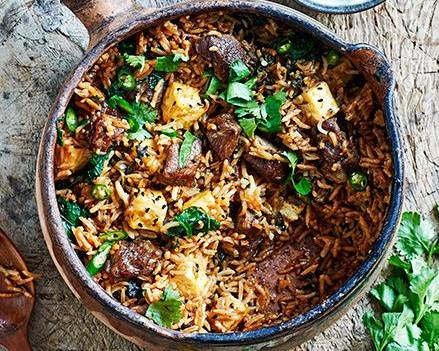 Order Lamb Dum Biryani food online from Desi Chops store, Terrace on bringmethat.com