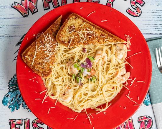 Order Shrimp Scampi Pasta food online from Whiteys Fish Camp store, Fleming Island on bringmethat.com