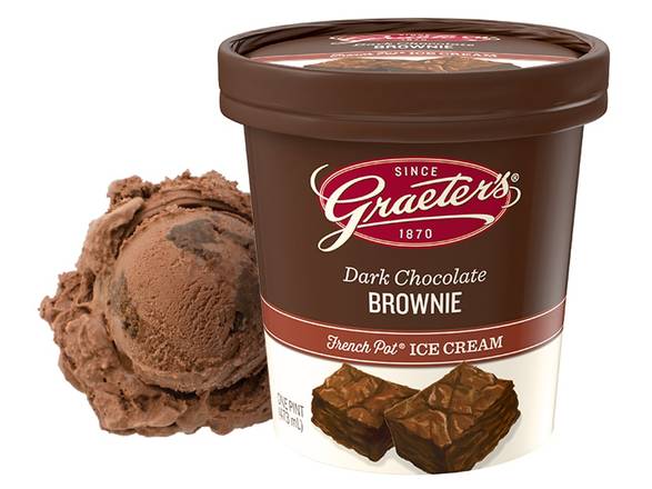 Order Dark Chocolate Brownie Pint food online from Graeter Ice Cream store, Fort Thomas on bringmethat.com