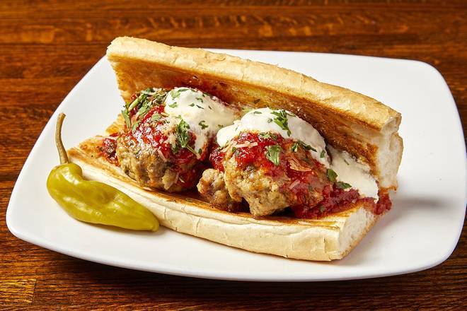 Order Butcher Shop Meatball Sub food online from Moretti's Ristorante & Pizzeria store, Hoffman Estates on bringmethat.com