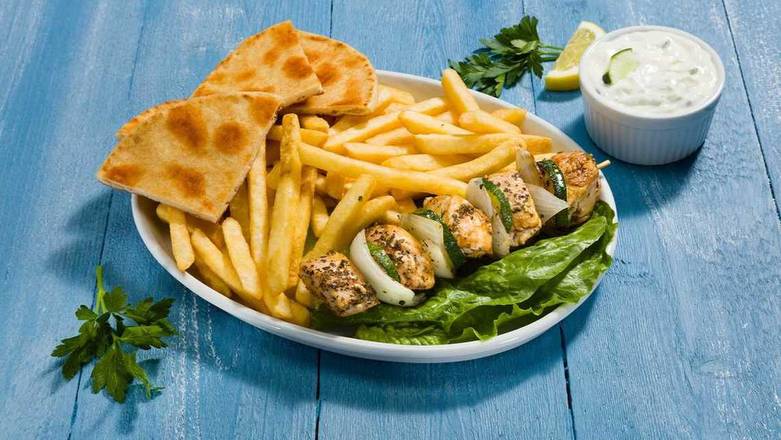 Order Chicken Souvlaki Entree food online from Greek Souvlaki store, West Valley City on bringmethat.com