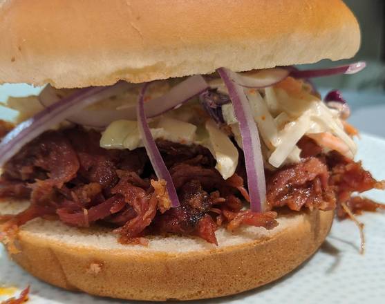 Order Pulled Pork Sandwich food online from SPRO Mission Dolores/Castro store, San Francisco on bringmethat.com