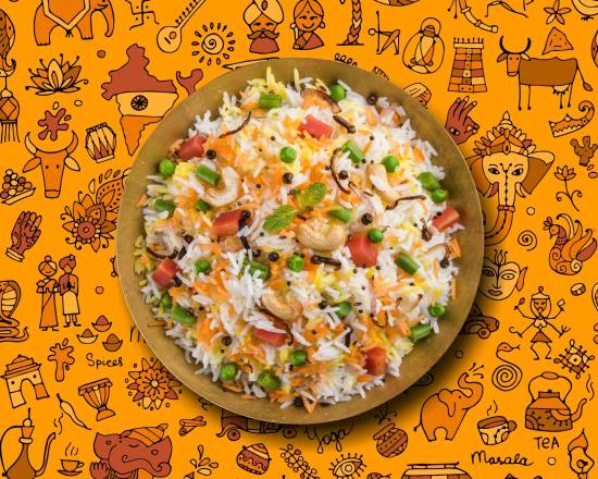Order Peshawari Veggie Biryani food online from Gunpowder Cafe store, Chicago on bringmethat.com