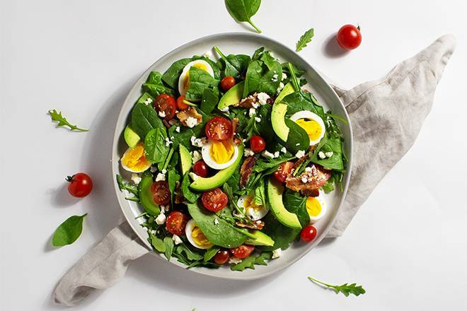 Order Cobb Salad food online from Salads Here store, Emeryville on bringmethat.com