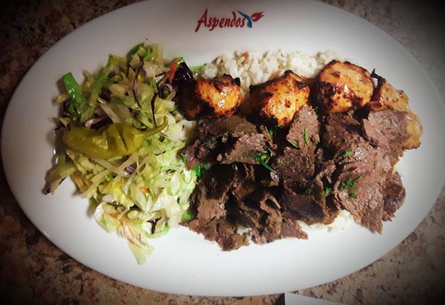 Order Mix Chicken Kebab and Lamb Gyro Combo food online from Selami Turkish Kebab House store, Pittsburgh on bringmethat.com