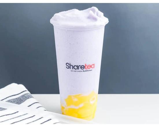 Order Taro Ice Blended with Pudding food online from Sharetea store, Oklahoma City on bringmethat.com