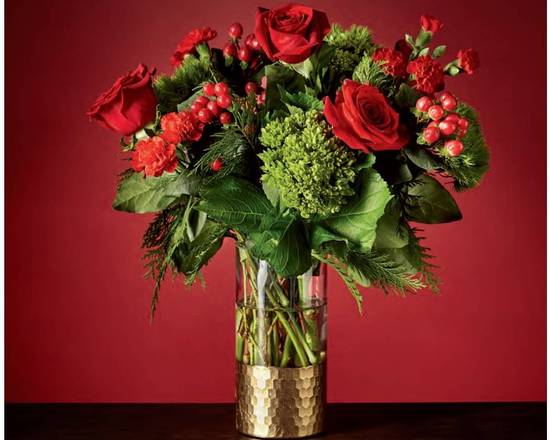 Order Home for the Holidays Bouquet. (Just for christmas) food online from Cerezos Flowers store, Miami on bringmethat.com