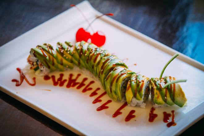 Order Caterpillar Roll (8 pcs) food online from Sushi Pirate store, North Aurora on bringmethat.com