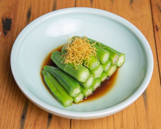 Order Okra in Seasoned Dressing food online from JA Jiaozi Authentic Dumplings store, Irvine on bringmethat.com
