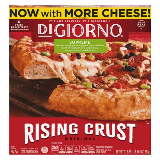 Order DiGiorno Frozen Rising Crust Supreme Pizza 12in 31.5oz food online from Everyday Needs by Gopuff store, Torrance on bringmethat.com