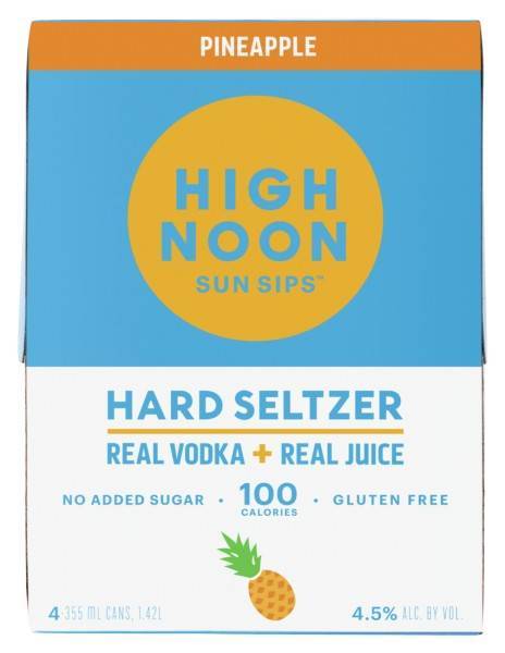 Order High Noon Pineapple - 4 Pack - 12oz Can (4.5% ABV) food online from The Local - Jacksonville store, Jacksonville on bringmethat.com
